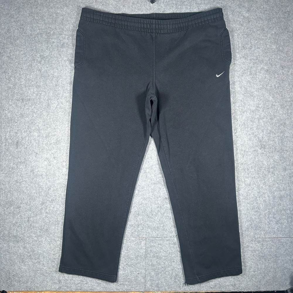 Nike Sweatpants Mens XXL Black‎ Fleece Open Hem Athletic Lounge Joggers